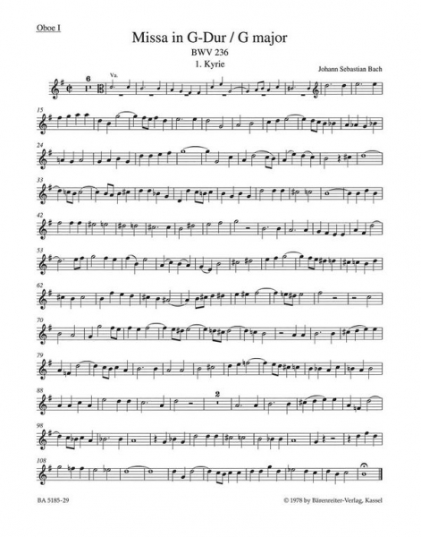MISSA G-DUR FUER SOLI SATB, CORO SATB, 2 OBOI, 2 VIOLINI, VIOLA UND