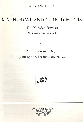 Magnificat and Nunc dimittis for mixed chorus and organ