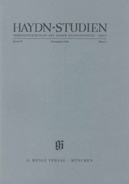 Haydn-Studien Band 6 Heft 2